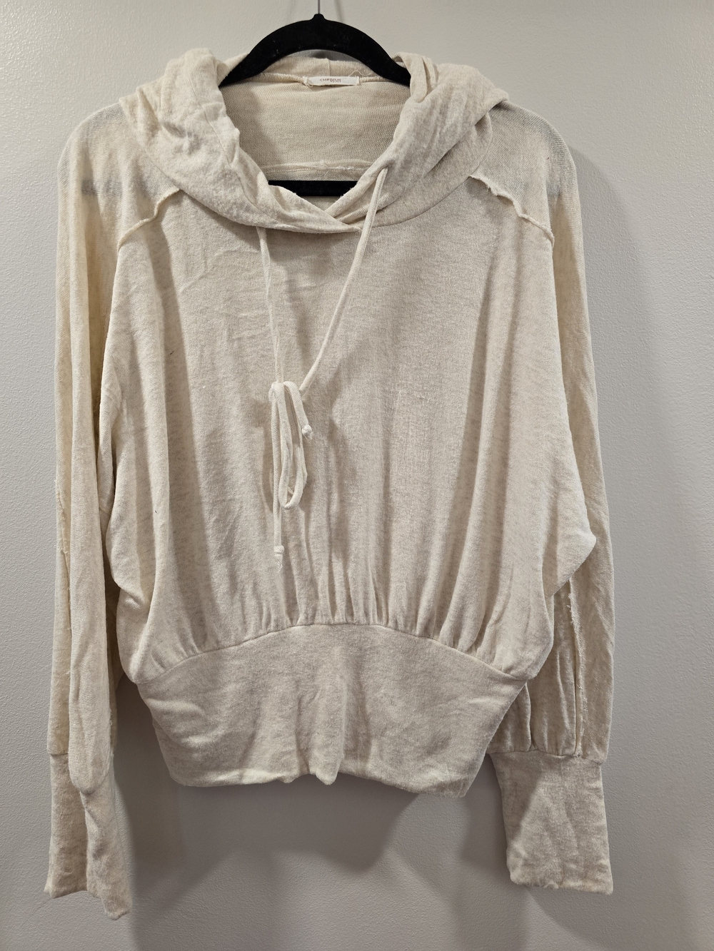 Cherish Lightweight Cream Hooded Pullover